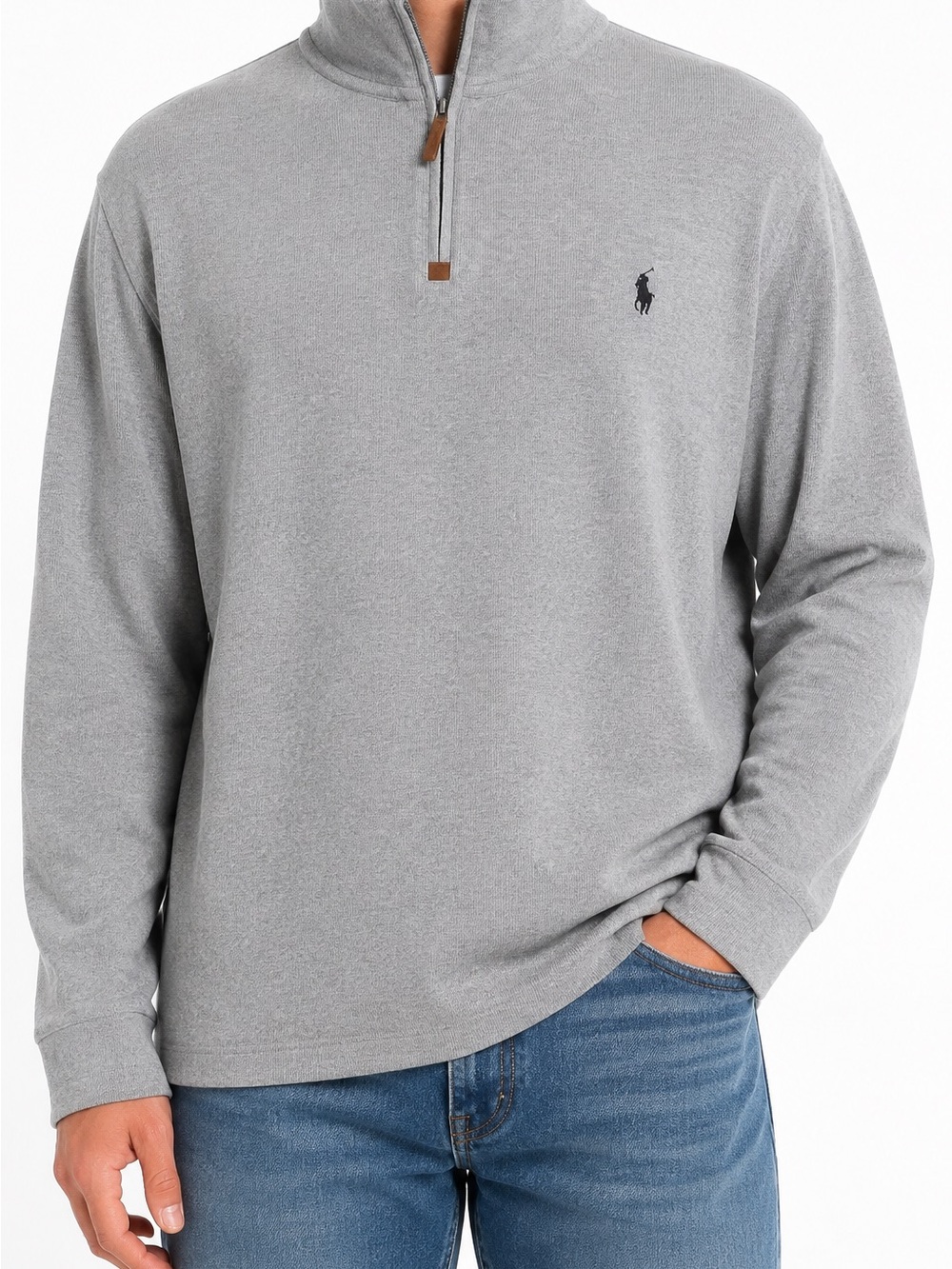 Polo Ralph Lauren Men’s XXL Gray Quarter Zip Pullover Pony Logo